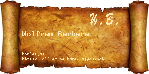 Wolfram Barbara névjegykártya