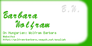 barbara wolfram business card